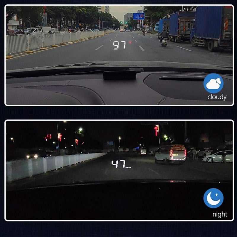 NOENNULL Car Speedometer, OBD2 HUD Windshield Projector Multifunction Gauge Alarm Fatigue Driving Reminder, NOENNULLfrx9h7e0tz - Image 4
